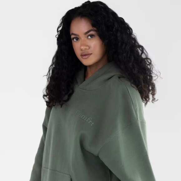 Comfrt Minimalist Hoodie - Forest Green - M - Picture 1 of 8